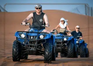 350cc quad bike in action during a Dubai dune buggy ride